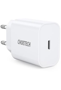 CHOETECH 20W USB-C rychlonabíječka do sítě s podporou PD bílá