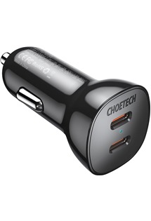 CHOETECH 40W USB-C rychlonabíječka do auta s podporou PD a QC černá