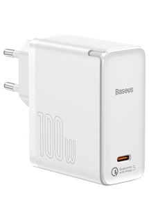 Baseus GaN2 100W rychlonabíječka 1x USB-C + kabel USB-C/USB-C  1.5m 100W bílá
