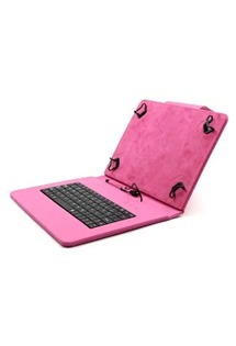 C-TECH PROTECT NUTKC-02 pouzdro univerzální s klávesnicí pro 8 tablety FlexGrip růžové (230x175mm)