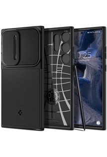 Spigen Optik Armor zadn kryt s krytkou kamery pro Samsung Galaxy S23 Ultra ern