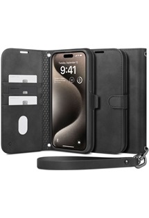 Spigen Wallet S Pro flipové pouzdro pro Apple iPhone 15 Pro Max černé