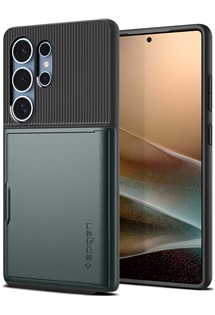 Spigen Slim Armor CS zadn� kryt s prostorem na karty pro Samsung Galaxy S25 Ultra zelen�