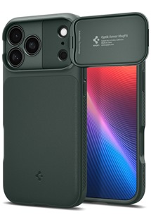Spigen Optik Armor zadn� kryt s krytkou kamery a podporou MagSafe pro Apple iPhone 17 Pro Max zelen�
