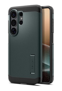 Spigen Tough Armor odoln� zadn� kryt se stoj�nkem a podporou MagSafe pro Samsung Galaxy S26 Ultra zelen�