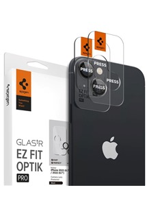 Spigen tR EZ Fit Optik Pro tvrzené sklo na čočky fotoaparátu pro Apple iPhone 14 / Plus černé 2ks
