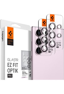 Spigen EZ Fit Optik Pro tvrzené sklo na čočky fotoaparátu pro Samsung Galaxy S23 Ultra 2ks fialové