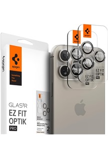 Spigen Glass.tR EZ Fit Optik Pro tvrzené sklo na čočky fotoaparátu pro Apple iPhone 15 Pro / 15 Pro Max 2ks titanové
