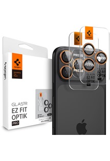 Spigen Glass.tR EZ Fit Optik Pro tvrzen sklo na oky fotoapartu pro Apple iPhone 17/16/15/14 Pro + 17/16/15/14 Pro Max 2ks oranov