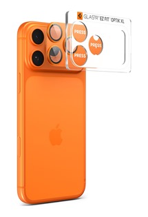 Spigen Glass.tR EZ Fit Optik Pro XL tvrzen sklo na modul fotoapartu pro Apple iPhone 17 Pro oranov