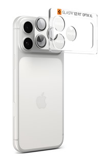 Spigen Glass.tR EZ Fit Optik Pro XL tvrzen sklo na modul fotoapartu pro Apple iPhone 17 Pro stbrn