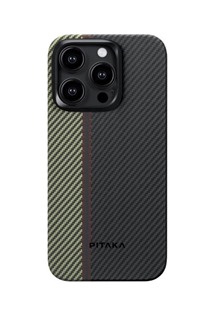 Pitaka MagEZ 4 aramidov kryt s podporou MagSafe pro Apple iPhone 15 Pro ern / zelen