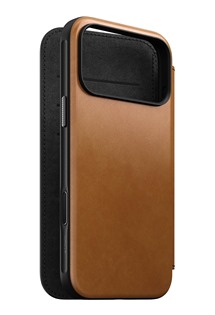 Nomad Modern Leather Folio ko�en� flipov� pouzdro pro Apple iPhone 17 Pro Max sv�tle hn�d�