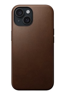 Nomad Modern Leather kožený zadní kryt pro Apple iPhone 15 tmavě hnědý