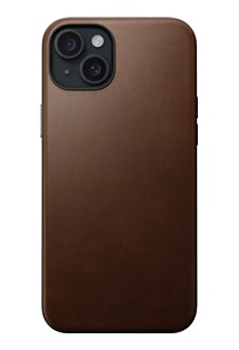 Nomad Modern Leather kožený zadní kryt pro Apple iPhone 15 Plus tmavě hnědý