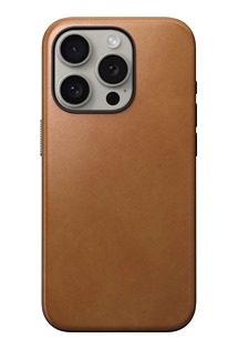 Nomad Modern Leather kožený zadní kryt pro Apple iPhone 15 Pro světle hnědý