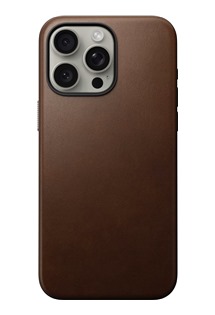 Nomad Modern Leather kožený zadní kryt pro Apple iPhone 15 Pro Max tmavě hnědý