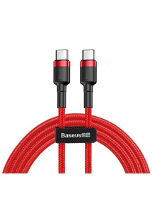 Baseus Cafule Series USB-C / USB-C 60W 1m opletený červený kabel