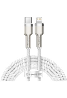 Baseus Cafule Series USB-C / Lightning 20W 2m opletený bílý kabel