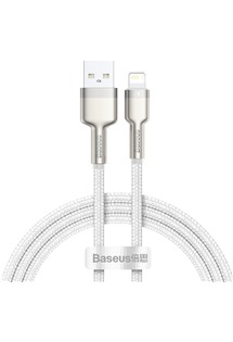 Baseus Cafule Series USB-A / Lightning 1m opletený bílý kabel