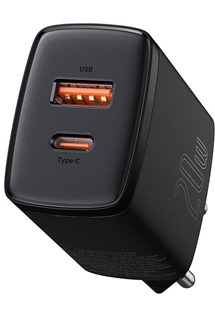 Baseus Compact 20W PD / QC nabíječka černá