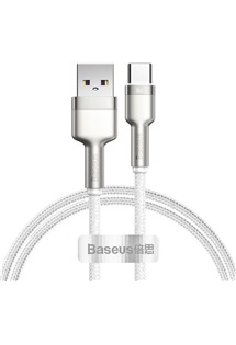 Baseus Cafule Series USB-A / USB-C 66W 1m opletený bílý kabel