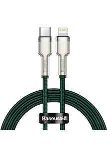 Baseus Cafule Series USB-C / Lightning 20W 1m opletený zelený kabel