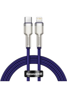 Baseus Cafule Series USB-C / Lightning 20W 1m opletený fialový kabel