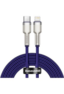 Baseus Cafule Series USB-C / Lightning 20W 2m opletený fialový kabel