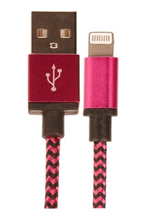 CellFish USB / Lightning, 1m opletený růžový kabel