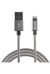 4smarts RapidCord USB / Lightning, 2m opletený šedý kabel, MFi