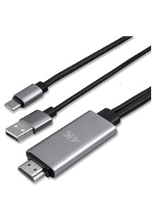 4smarts USB-C/HDMI kabel pro přenos obrazu vč. funkce dobíjení černý