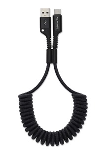 4smarts SpiralCord USB / USB-C, 1m spirálový černý kabel