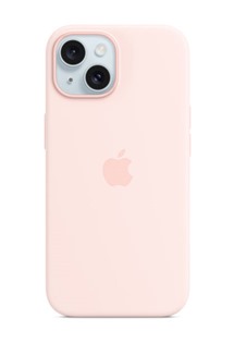Apple silikonový zadní kryt s podporou MagSafe pro Apple iPhone 15 světle růžový