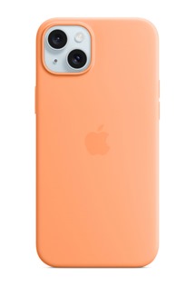 Apple silikonový zadní kryt s podporou MagSafe pro Apple iPhone 15 Plus oranžový