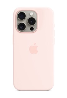 Apple silikonový zadní kryt s podporou MagSafe pro Apple iPhone 15 Pro světle růžový