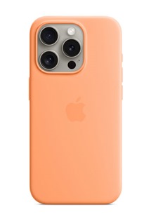 Apple silikonový zadní kryt s podporou MagSafe pro Apple iPhone 15 Pro sorbetově oranžový