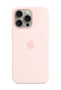 Apple silikonový zadní kryt s podporou MagSafe pro Apple iPhone 15 Pro Max světle růžový
