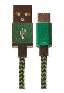 CellFish USB / USB-C, 2m opletený zelený kabel