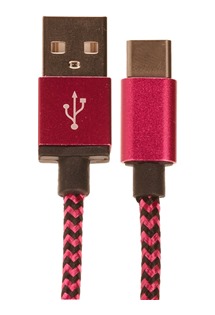 CellFish USB / USB-C, 1m opletený růžový kabel