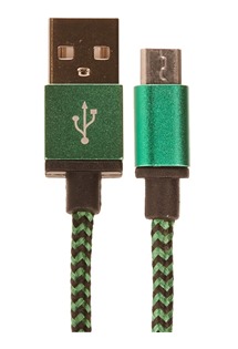 CellFish USB-A / micro USB, 1m opletený zelený kabel
