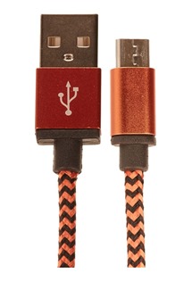CellFish USB-A / micro USB 1m opletený oranžový kabel