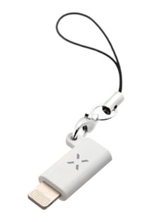 FIXED Link USB-C / Lightning, bílá klíčenka