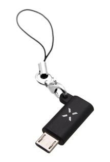 FIXED Link USB-C / micro USB, černá klíčenka