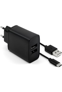 FIXED 15W nabíječka s kabelem USB-A / micro USB 1m černá