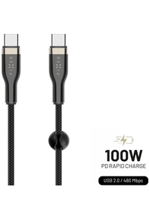 FIXED USB-C / USB-C 100W 0,5m ern kabel