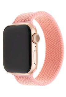FIXED Elastický nylonový řemínek velikost L pro Apple Watch 38/40mm růžový