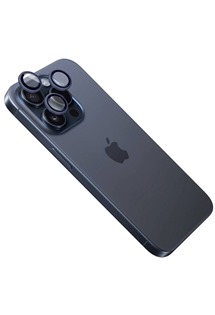FIXED Camera Glass ochranná skla čoček fotoaparátů pro Apple iPhone 15 Pro / 15 Pro Max tmavě modrá