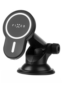 FIXED MagClick XL 15W držák s bezdrátovým nabíjením a podporou MagSafe na sklo nebo palubní desku černý