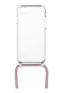 FIXED Pure Neck zadní kryt se šňůrkou na krk pro Apple iPhone SE 2022 / SE 2020 / 8 /7 růžový